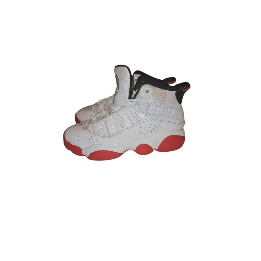 Nike Jordan 6 Rings Sneakers Toddler Boys Size 11C White Red